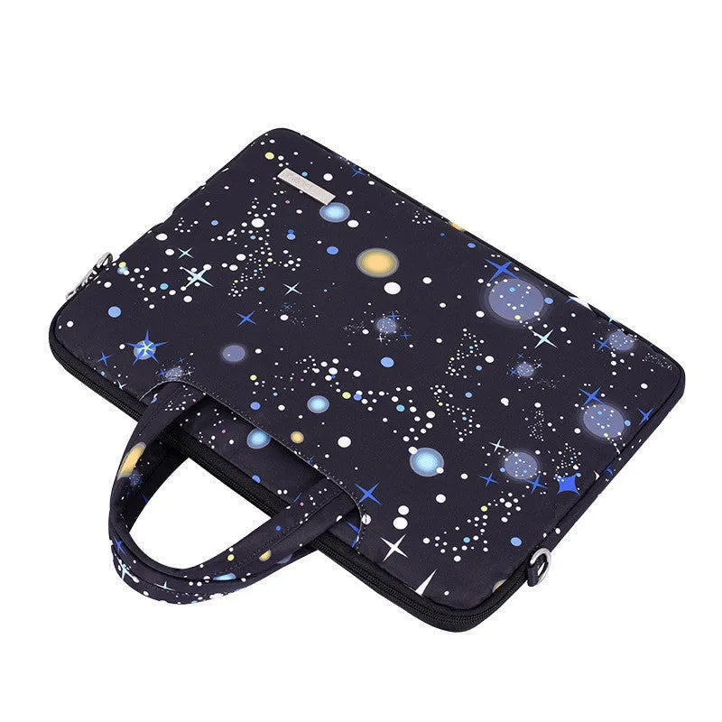 Black waterproof polyester laptop liner bag with 23mm thickness for 13, 14, and 15 inch notebooks