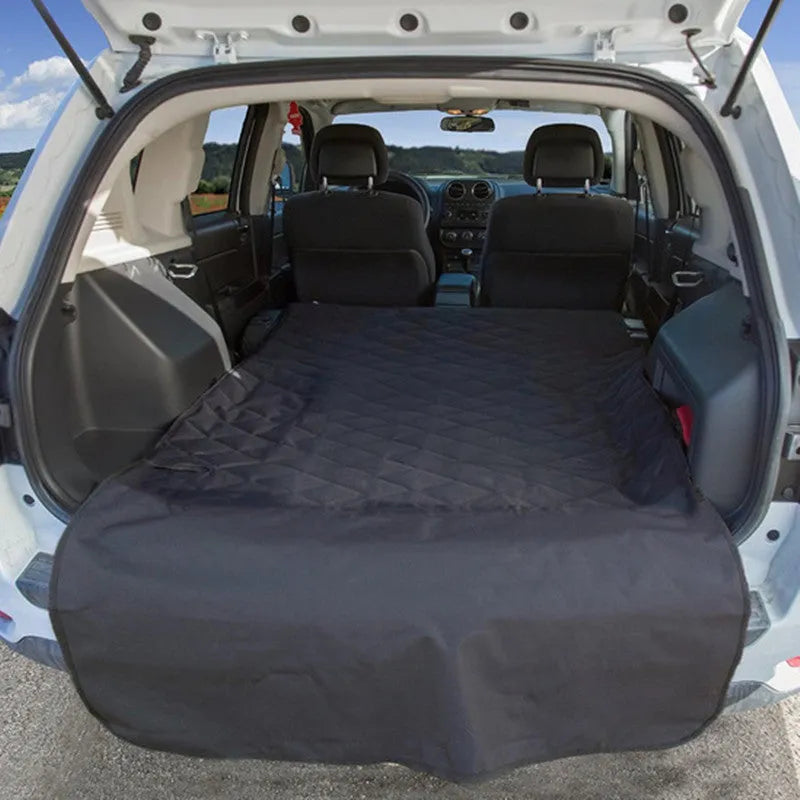Black Oxford cloth car pet mat covering rear seat in L 140x270cm size