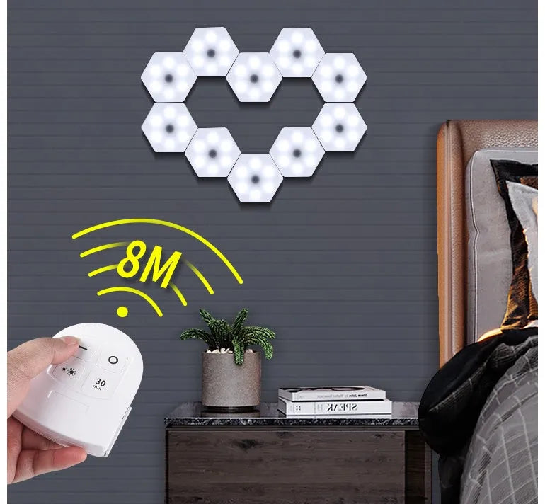White wireless remote control pat light with touch operation and compact ABS housing