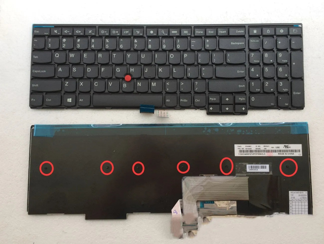 Black USB keyboard replacement for Lenovo ThinkPad E531, W541, T550, W550s laptops