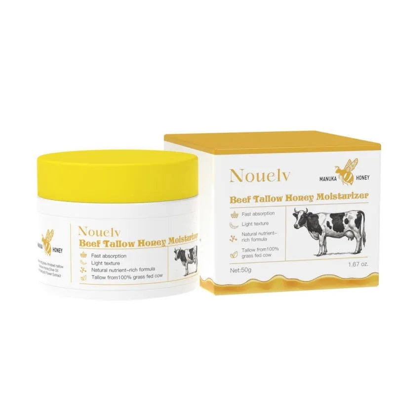 50g jar of honey tallow moisturising cream for dry and combination skin.