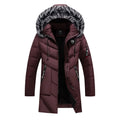 Omi Men's Winter Jacket in Black, front view, made from polyester fibre, size L to XXXL
