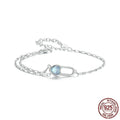 S925 sterling silver heart lock bracelet for women with electroplated finish on white background