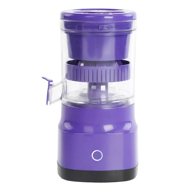 Purple USB rechargeable electric citrus juicer with detachable parts