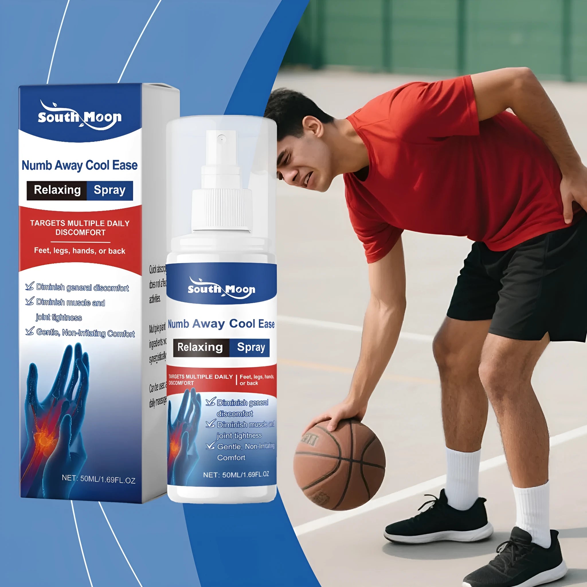 Relaxing Care Spray 50ml bottle with menthol, vitamin K2 and Asian ginseng ingredients