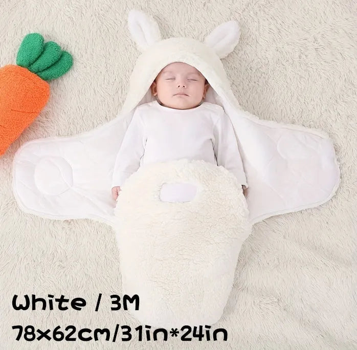 Adjustable baby sleeping bag swaddle blanket in fleece with velcro closure