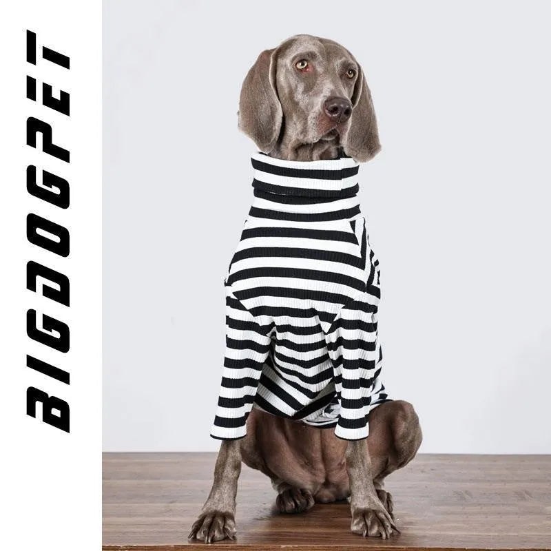 Black and white thin polyester dog clothing for large breeds in multiple sizes