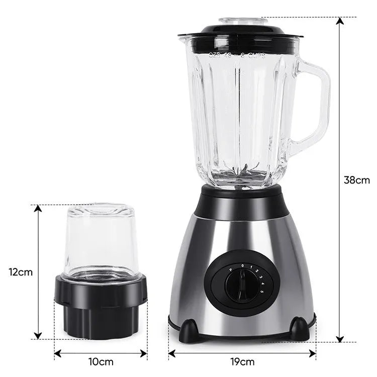 Multifunctional household stainless steel juicer with glass cup, 20x40cm, semi-automatic operation for 2-3 people