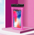 IPX8 waterproof floating phone bag with touch window in blue colour for pool use