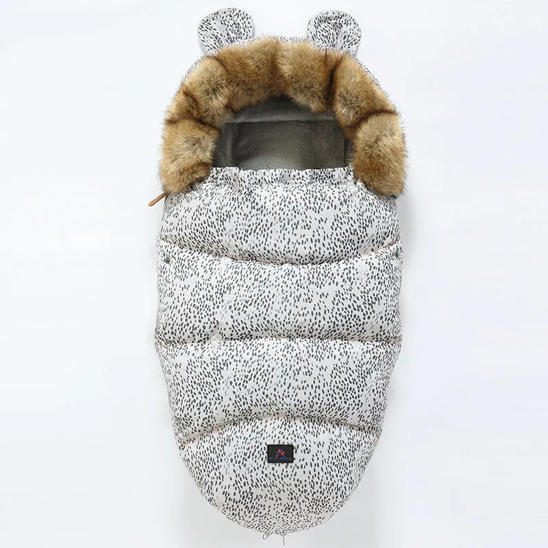 100cm cotton blend baby stroller sleeping bag in silkworm cocoon style on a pram