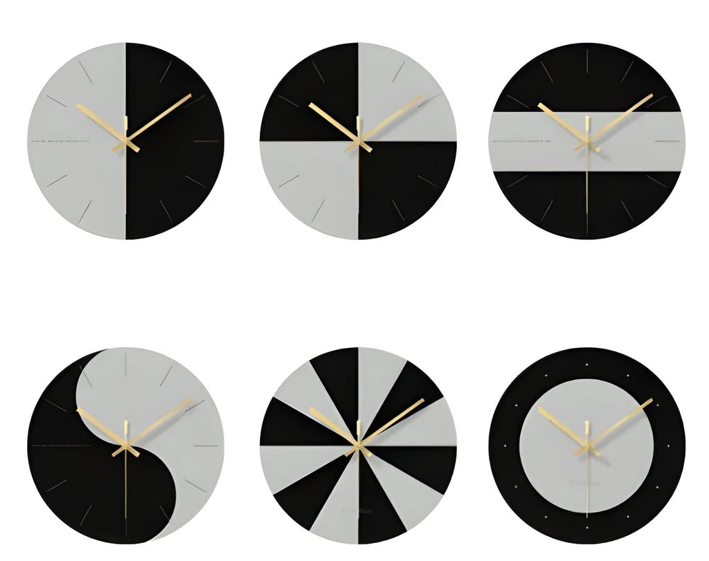 Transparent tempered glass minimalist wall clock with silent movement on a white wall.