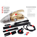 Gold 12V wet and dry four-in-one car cleaner made of ABS plastic, 35x18cm handheld design