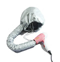 Pink hair dryer bonnet hood with drawstring and elastic tube for universal fit
