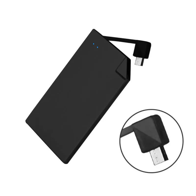 Silver graphene battery power bank showing slim 4mm side profile