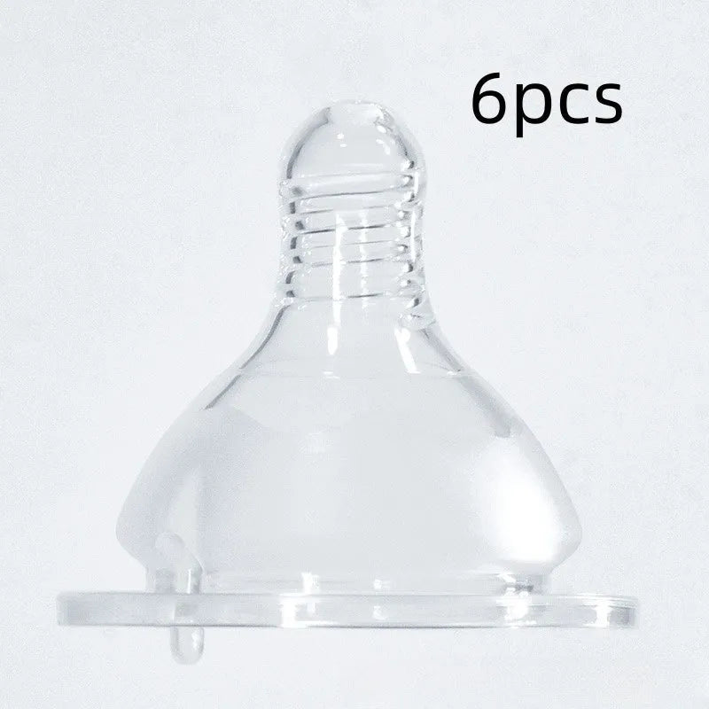 Newborn baby wide mouth feeding bottle liquid silicone nipple cross hole transparent edible silicone