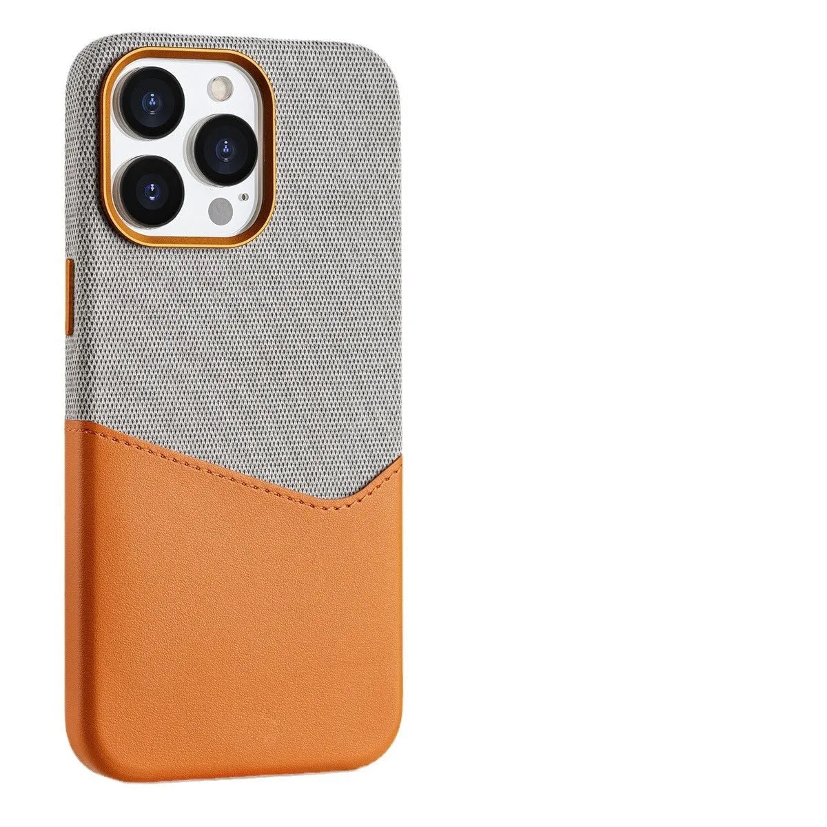 Leather magnetic card phone case for iPhone 14 Pro Max in black with colour-matched card slot and retro stitching