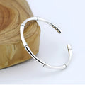 Thai silver bangle with plant pattern, 925 silver, platinum and silver colours, unisex design