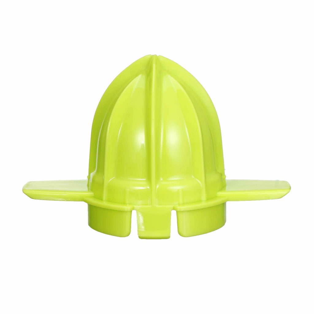 40W household orange juicer with plastic body, crescent feed mouth, and pulp box on a kitchen counter