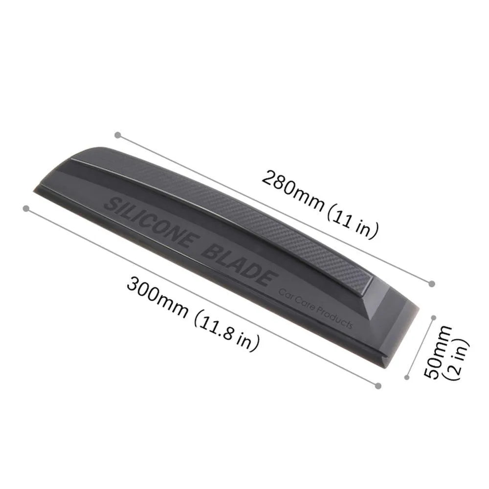 One-piece black silicone car wash wiper with soft non-scratch edge for paint and windows