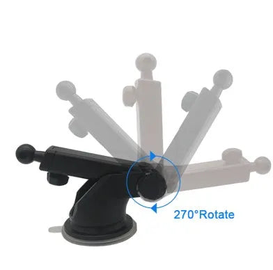 Universal telescopic car phone bracket with adjustable long rod for dashboard or windscreen mounting
