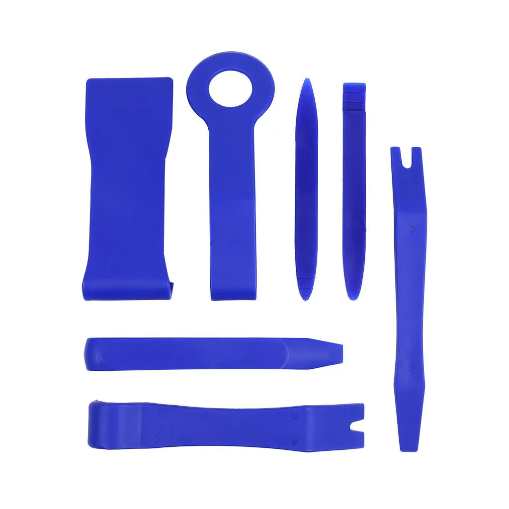 7 piece blue disassembly and assembly repair tool kit in OPP packaging for audio repair