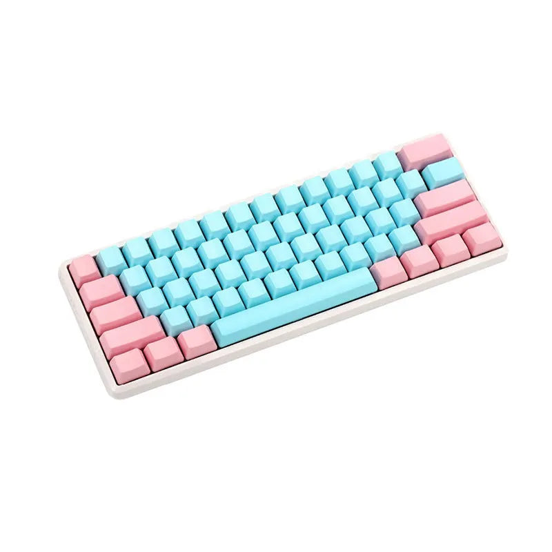 Pink PBT mechanical keyboard keycaps with side-engraved legends in 1.5mm thickness