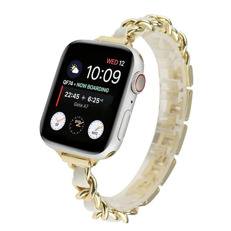 Classic starlight metal watch strap for Apple Watch 38/40/41mm 42/44/45mm, silver and white colour option