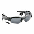 Black HD 1080P glasses camera sunglasses with polarized lens, 10x optical zoom, and 1.5 LCD screen.
