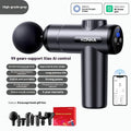 Konka brand mini massage gun with 8 massage heads in grey colour on a table