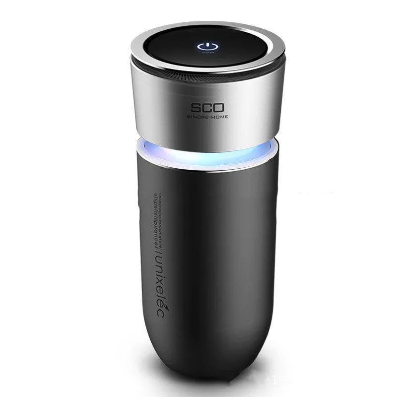 USB negative ion car air purifier, 75x75x165mm, 3W 5V USB powered, for car and small room use