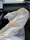 Men's black side zipper polyester outdoor technical trousers straight-leg summer pants