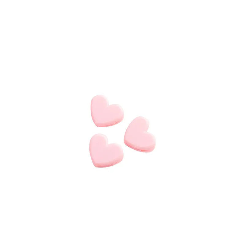 Pink heart love clip 3.2cm by 2.5cm and about 4.5g net for photo and craft decoration
