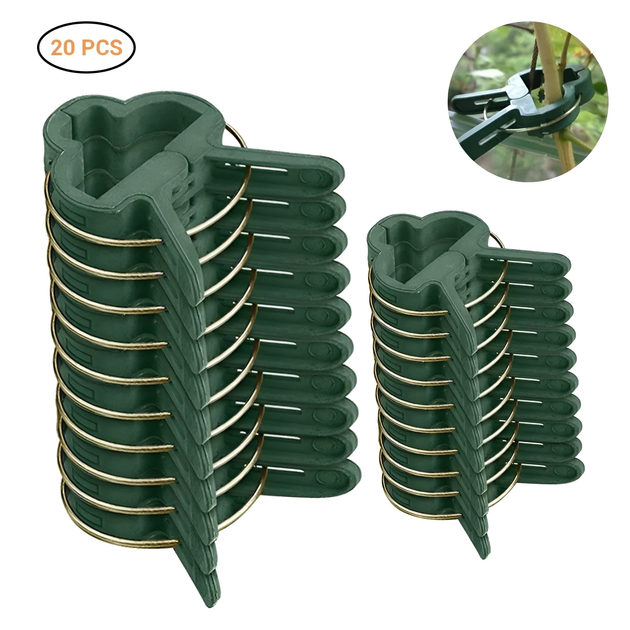 Green plant fixing clips for supporting tomatoes cucumbers and climbing vines