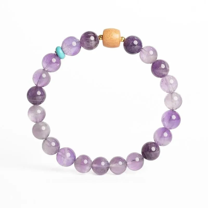 Handmade purple amethyst lucky bracelet for women with adjustable design