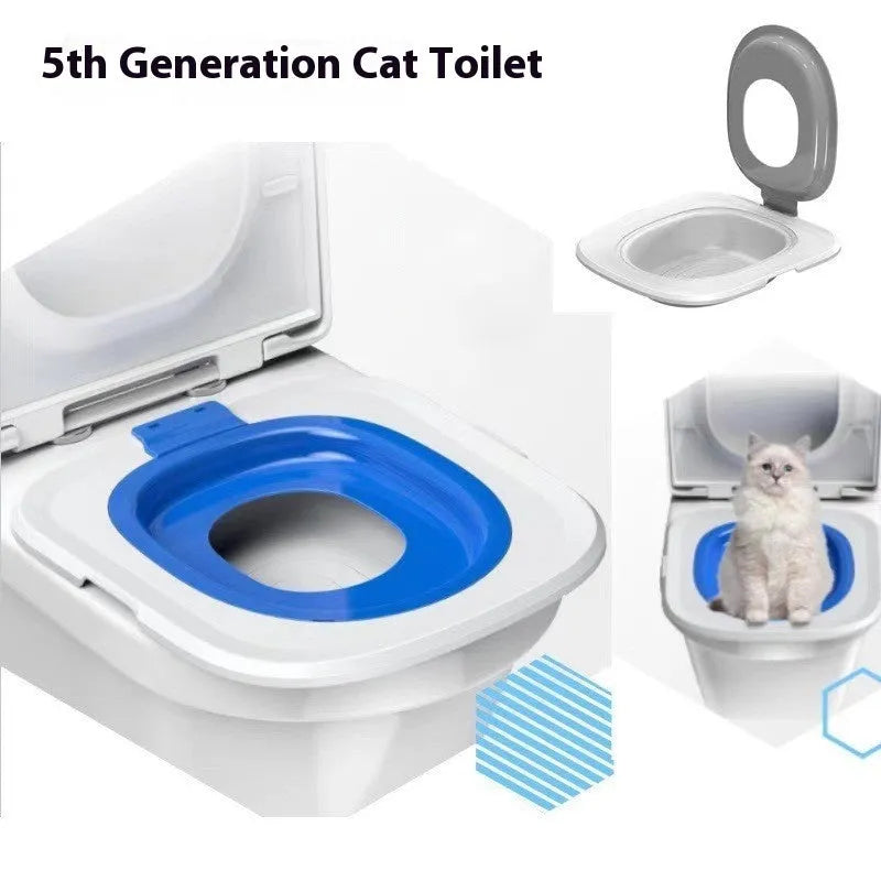 Fifth generation cat toilet trainer mat in blue, grey or green colour, made from ABS plastic.