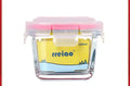 RREIAO 160ml infant food supplement box with glass body, silicone seal, and PP lid in blue colour on white background
