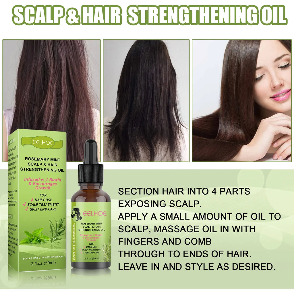 59ml bottle of Rosemary Mint Hair Growth Fluid for scalp nourishment