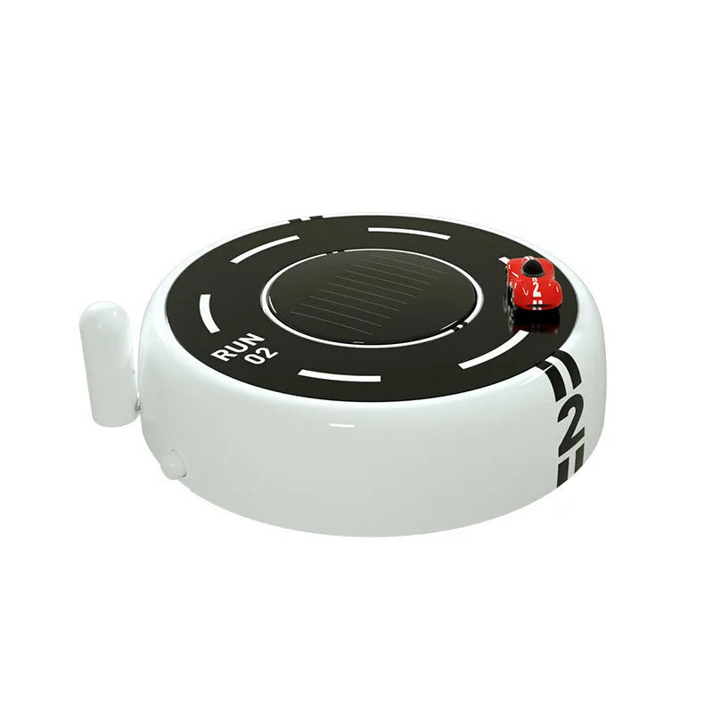 Round solar-powered car aromatherapy decoration with ambient light in black, red, or white colours