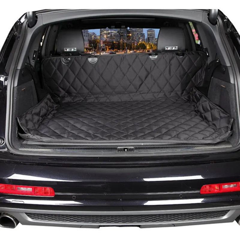 Black Oxford cloth car pet mat covering rear seat in L 140x270cm size