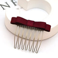 Retro bowknot hair comb with inlaid crystal decoration in six colour options and two sizes