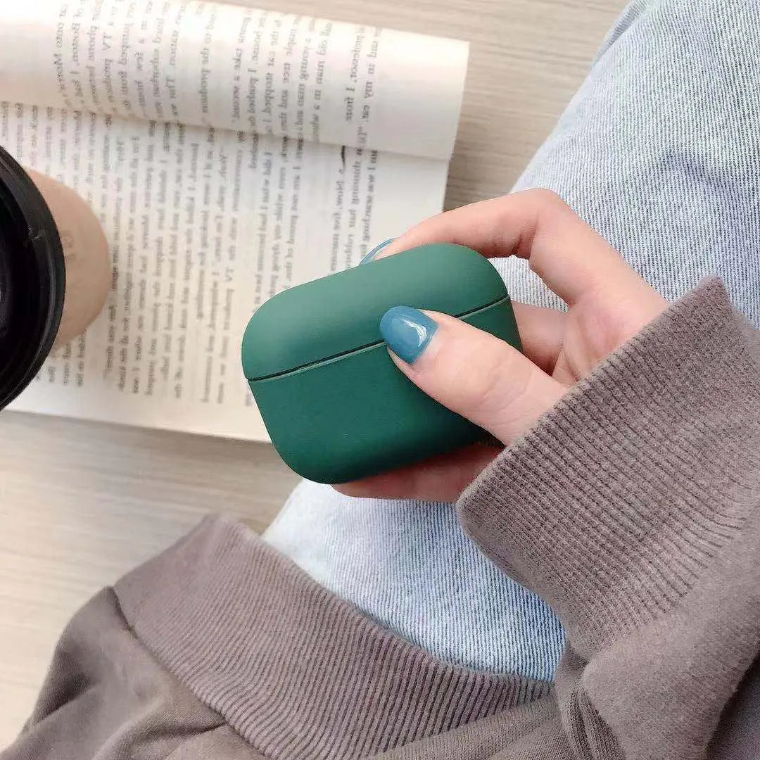 Plastic protective case for AirPods Pro shown in multiple colour options