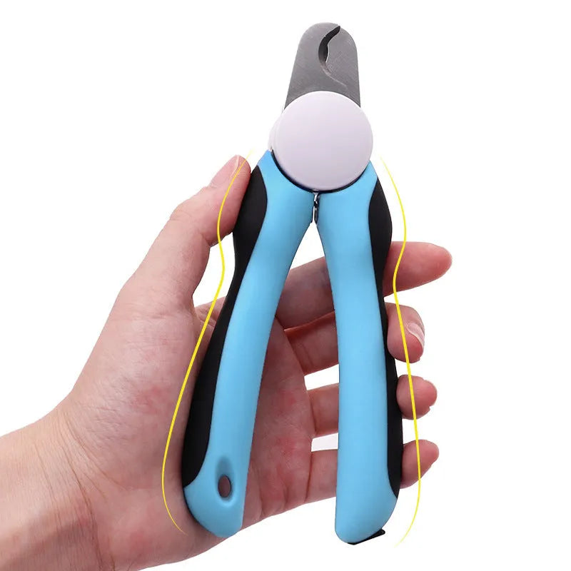 Blue heavy duty dog nail clippers with safety guard for large dogs thick nails measuring 16.8cm