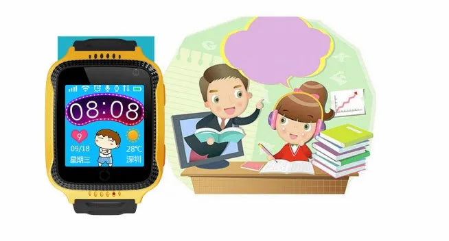 Smart watch with 1.44-inch touch screen, silicone strap, available in blue, orange, pink
