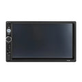 Car MP5 player with 7-inch LCD screen and black faceplate showing radio controls and colourful lights