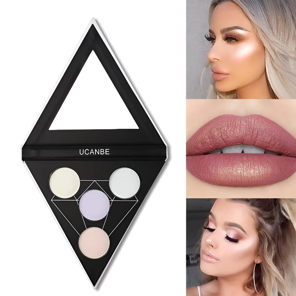 UCANBE Prismatic Highlighter Palette with 4 duochrome shades in compact packaging