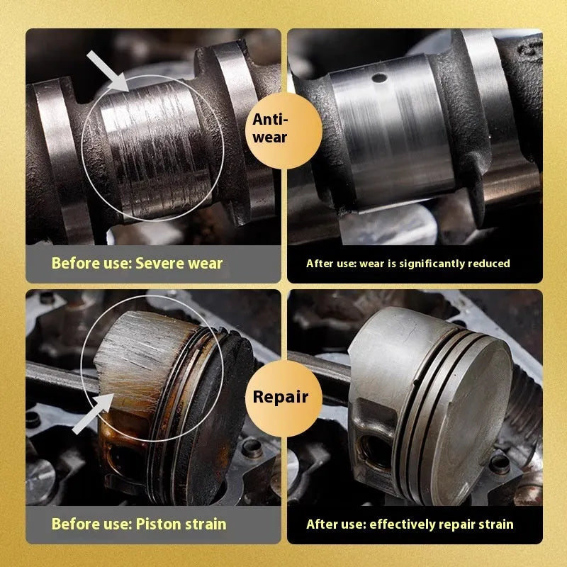 White-capped 60ml bottle of engine oil anti-wear additive on a plain background.