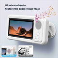 White bathroom waterproof mobile phone box bracket with charging cable and mechanical operation mode