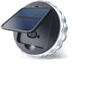 Round solar fence light with 9 LED lights in ABS housing for outdoor wall mounting