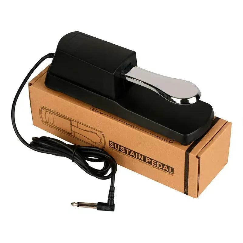 MIDI keyboard sustain pedal with 6.35mm jack connector and ABS plastic housing