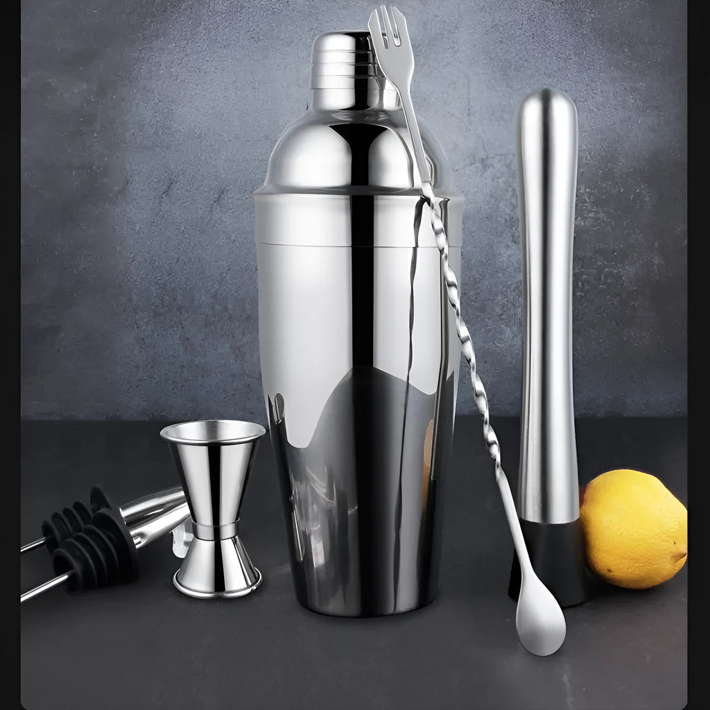 23-piece stainless steel cocktail set with European style acrylic design including shaker and bar tools